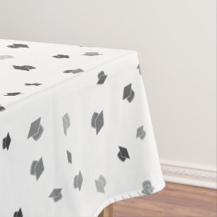 Modern Graduation Black Grey Cap Tablecloth