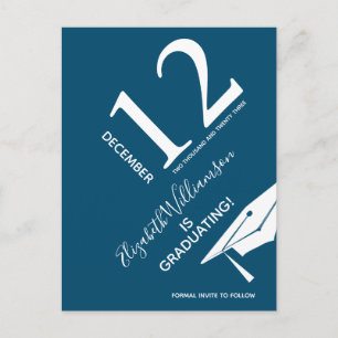 Modern Graduation Cap Save The Date Announcement Postcard
