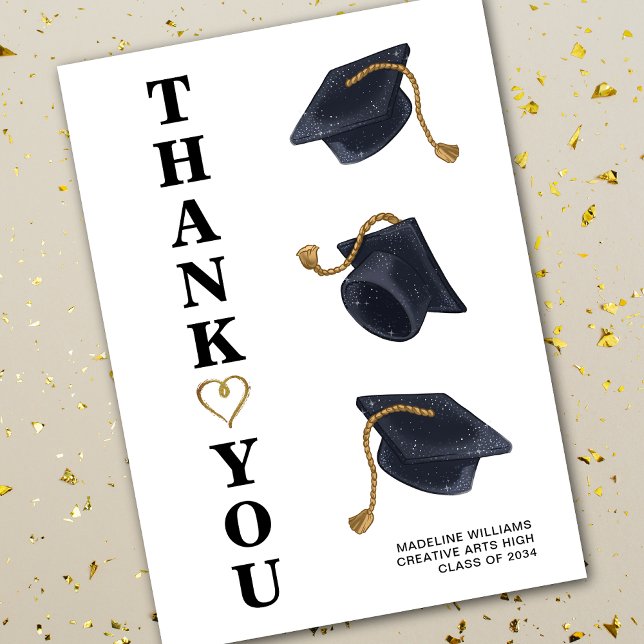 Modern Graduation Cap Thank You Card (Creator Uploaded)