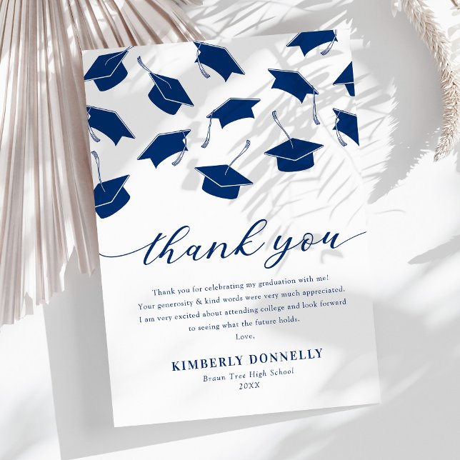 Modern Graduation Cap Thank You Card (Creator Uploaded)