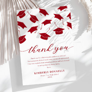 Modern Graduation Cap Thank You Card
