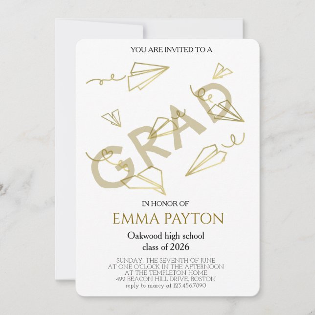 Modern Graduation Celebration  Invitation (Front)