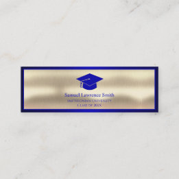 Modern Graduation Class of Name Insert Blue Gold