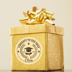 Modern Graduation Class Year Custom Colour & Text  Classic Round Sticker