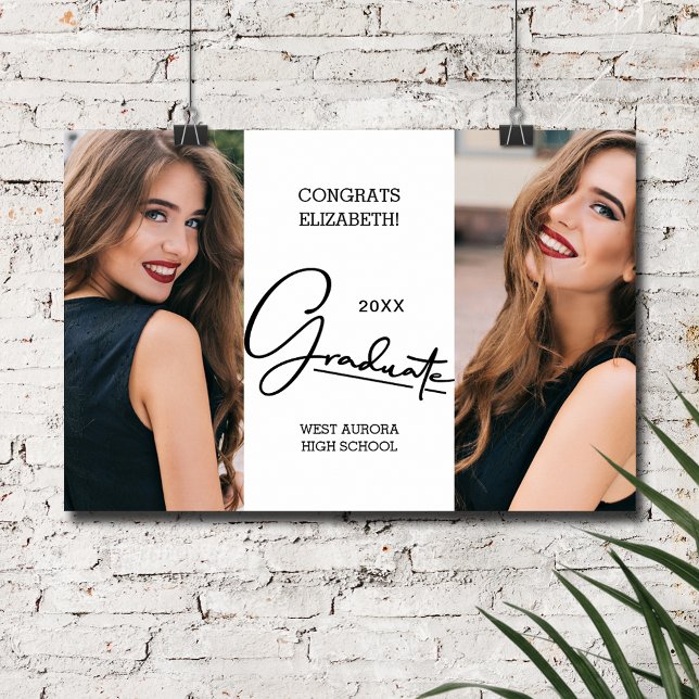 Modern Graduation Congratulations Photo Poster (Graduation Congratulations Modern Photo Poster, INSTANT DOWNLOAD and/or PRINTED)