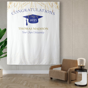 Modern Graduation Faux Streamers Backdrop Tapestry