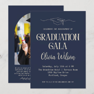 Modern Graduation Gala Photo Invitation