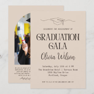 Modern Graduation Gala Photo Invitation