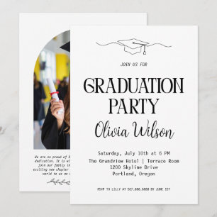 Modern Graduation Gala Photo Invitation
