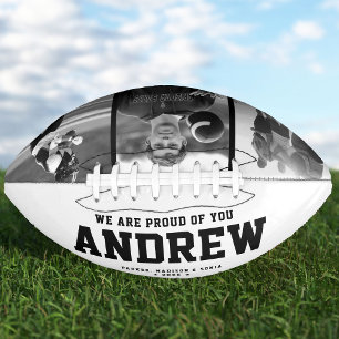 Modern Graduation Gift Cool Black and White Trendy Football