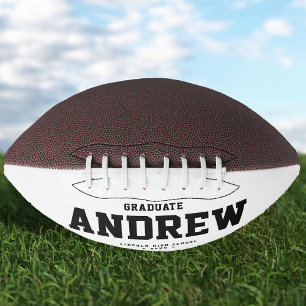 Modern Graduation Gift Cool Black and White Trendy Football