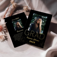 Modern Graduation Gold Foil Announcement