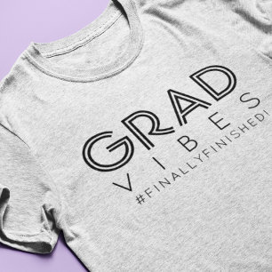 Modern Graduation Grad Vibes Minimalist Custom Tri-Blend Shirt