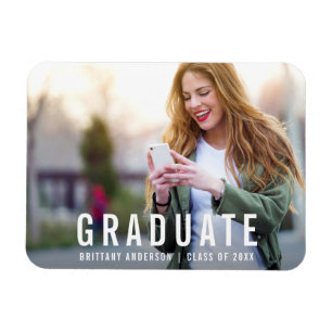 Modern Graduation   Graduate Photo Announcement Magnet
