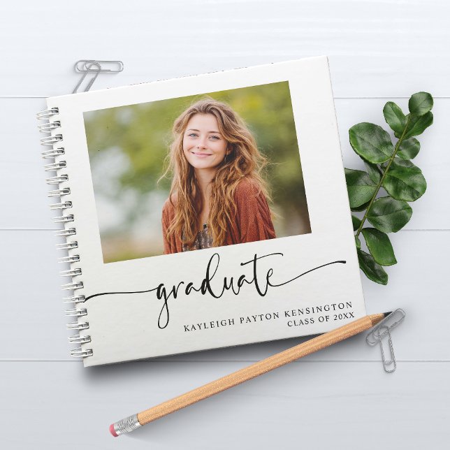 Modern Graduation Guest Book with Photo (Modern Graduation Guest Book with Photo)