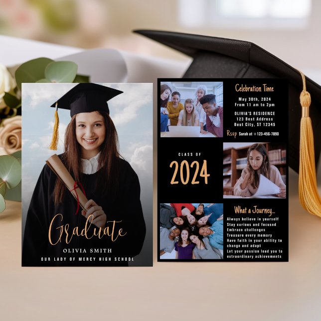 Modern Graduation Invitation with memory pictures (Creator Uploaded)