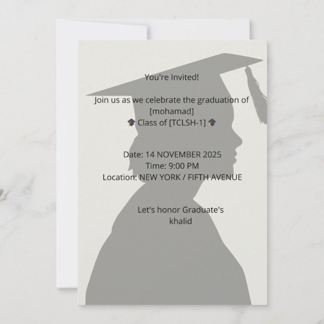 modern graduation invitations announcements 2025 (Back)
