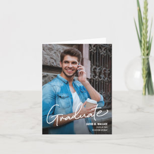 Modern Graduation Male Photo University Grad Announcement