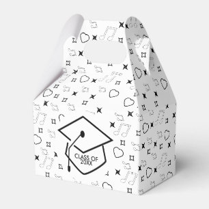 Modern Graduation Musican Music 2020 Black White Favour Box