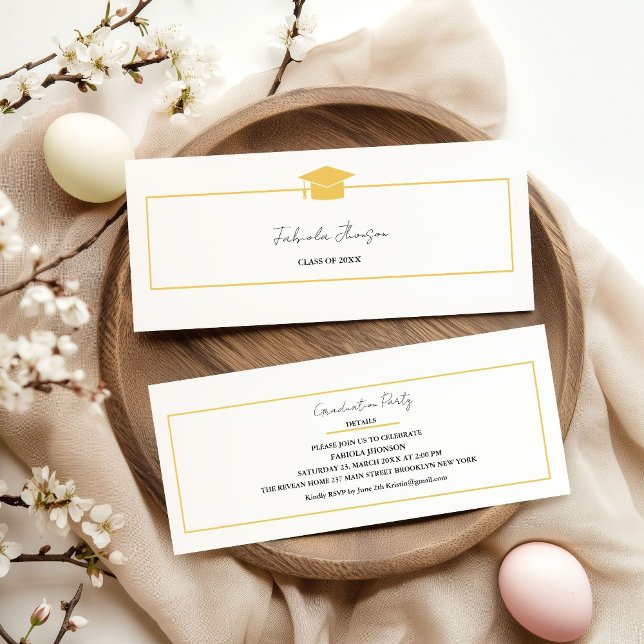 Modern Graduation Name Card Insert Gold Frame (Creator Uploaded)
