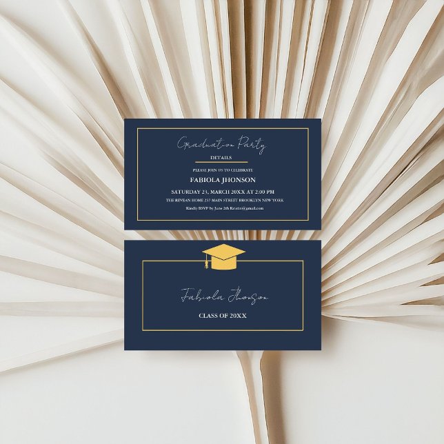 Modern Graduation Name Card Insert Gold Frame (Creator Uploaded)