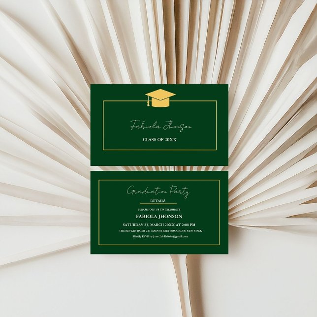 Modern Graduation Name Card Insert Gold Frame (Creator Uploaded)