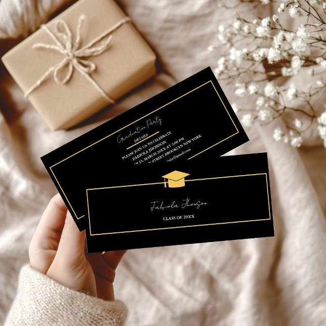 Modern Graduation Name Card Insert Gold Frame (Creator Uploaded)