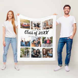 Modern Graduation Nine Instagram Photo Collage Fleece Blanket