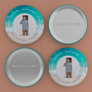 Modern graduation ocean beach modern photo travel 3 cm round badge