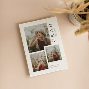 Modern Graduation Party 3 Photo Invitation