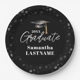 Modern Graduation Party Class of 20XX Custom Paper Plate
