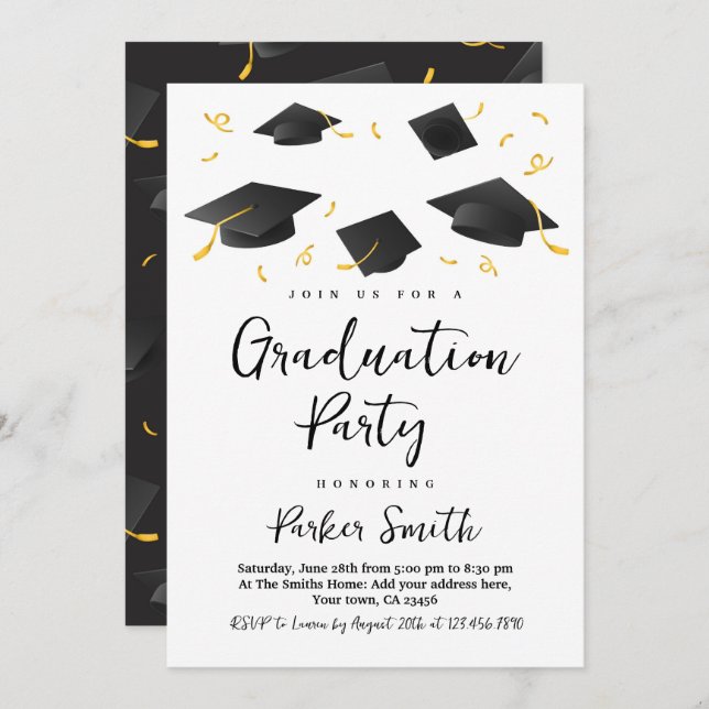 Modern Graduation Party  Invitation (Front/Back)