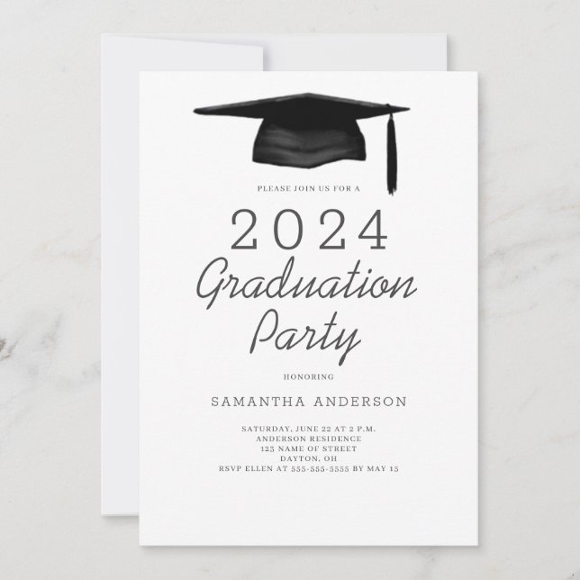 Modern Graduation Party  Invitation (Front)
