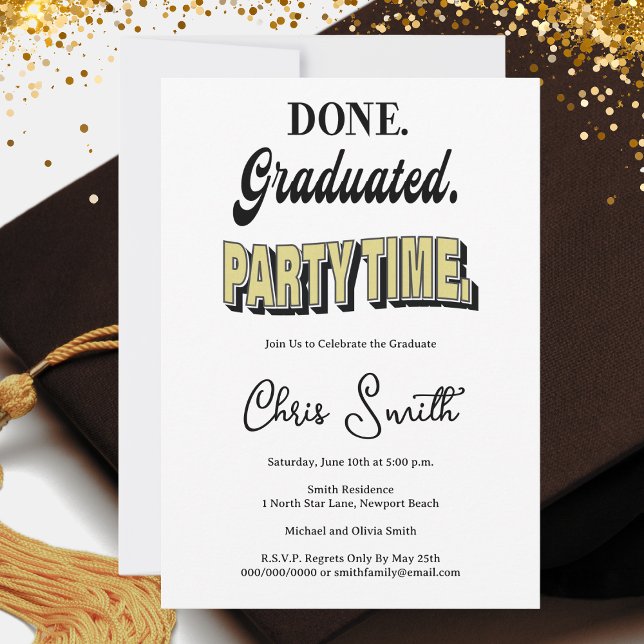Modern Graduation Party Invitation (Graduation Party Invitation - Modern and Fun. Time to celebrate!)