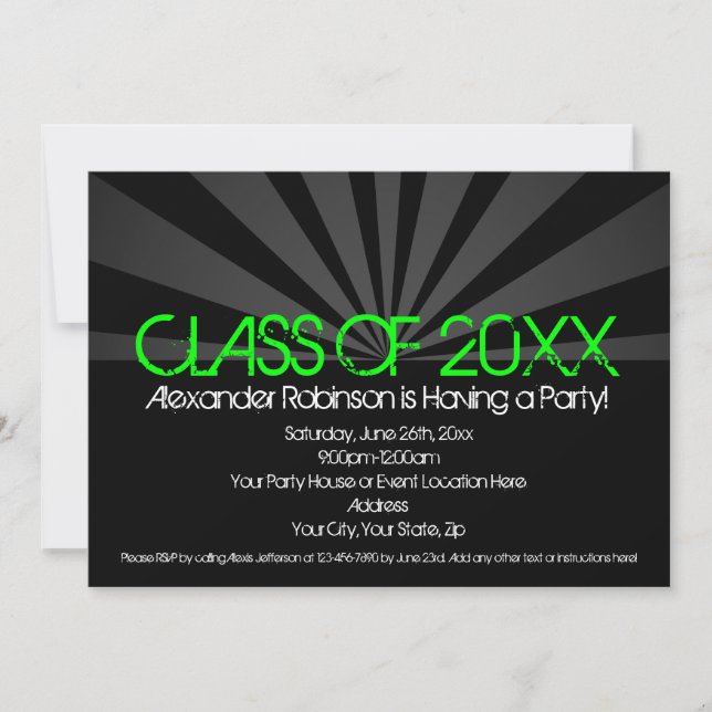 Modern Graduation Party Invitation Movie Theme (Front)