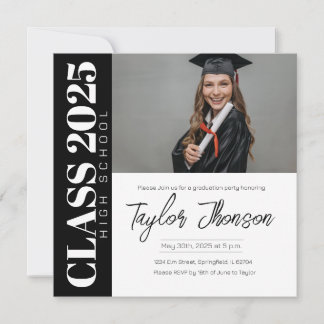 Modern Graduation Party Invitation With photo