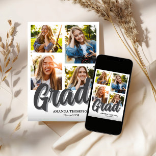 Modern Graduation Party Multi Photo Invitation