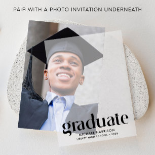 Modern Graduation Party Overlay Vellum Invitations