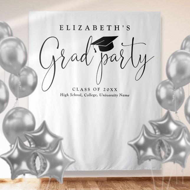 Modern Graduation Party Photo Backdrop Tapestry (Modern Graduation Party Photo Backdrop)