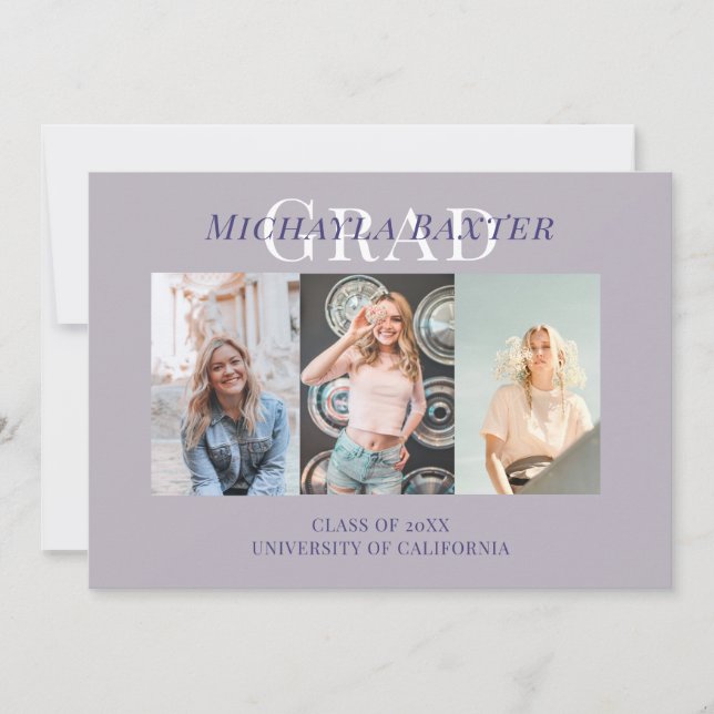 Modern   Graduation Party Photo collage Invitation (Front)