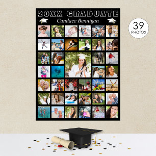 Modern Graduation Party Photo Collage Poster