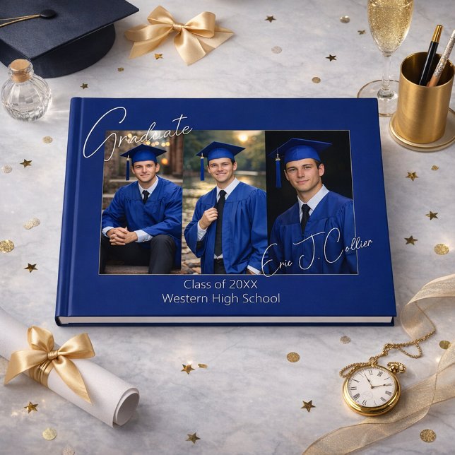 Modern Graduation Party Photo Display Guest Book (Creator Uploaded)