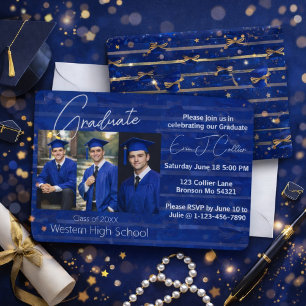 Modern Graduation Party Photo Display Invitation