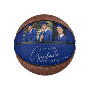 Modern Graduation Party Photo Display Mini Basketball