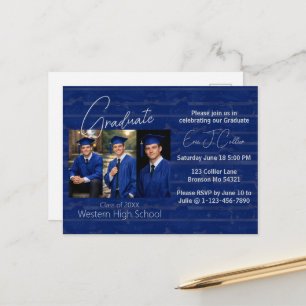 Modern Graduation Party Photo Display Postcard