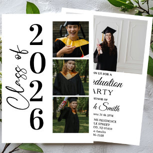 Modern Graduation Party Photo Grad Evite Invitation
