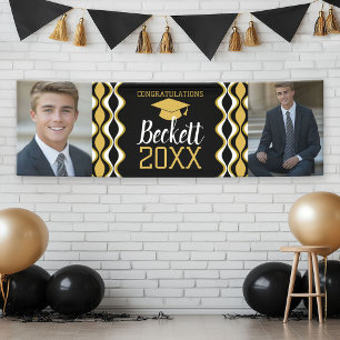 Modern Graduation Pattern - 2 Graduation Photos Banner
