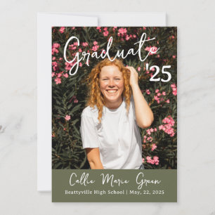 Modern Graduation Photo Announcement Card