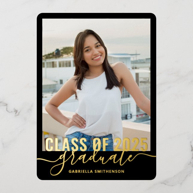 Modern Graduation Photo Class of 2025 Announcement (Front)