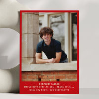 Modern Graduation Photo Class of 2026 Red White